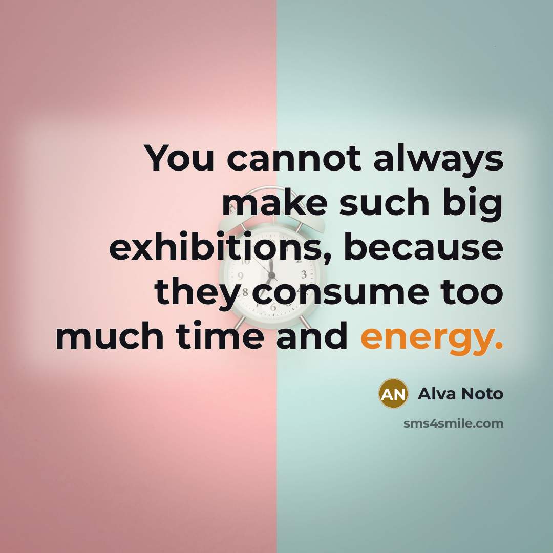 “You cannot always make such big exhibitions, because they consume…” quote by Alva Noto