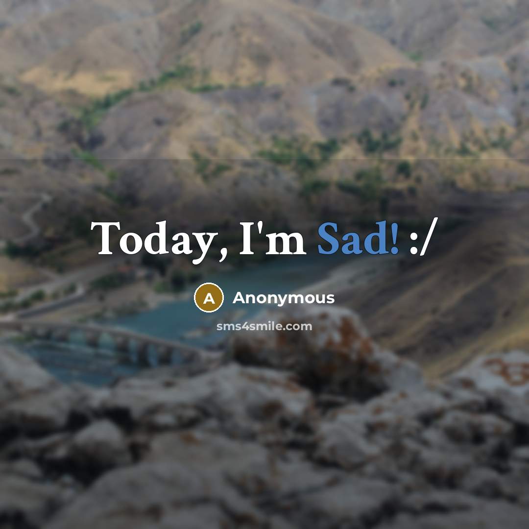 “Today, I'm Sad! :/” quote by Anonymous