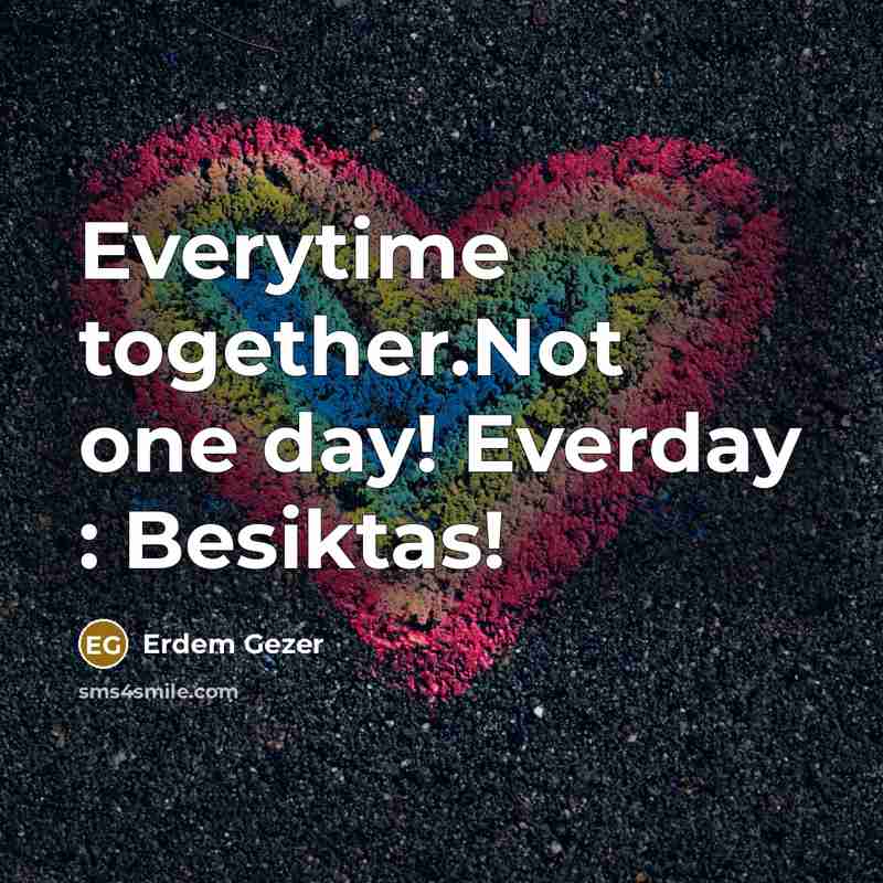 “Everytime together.Not one day! Everday : Besiktas!…” quote by Erdem Gezer