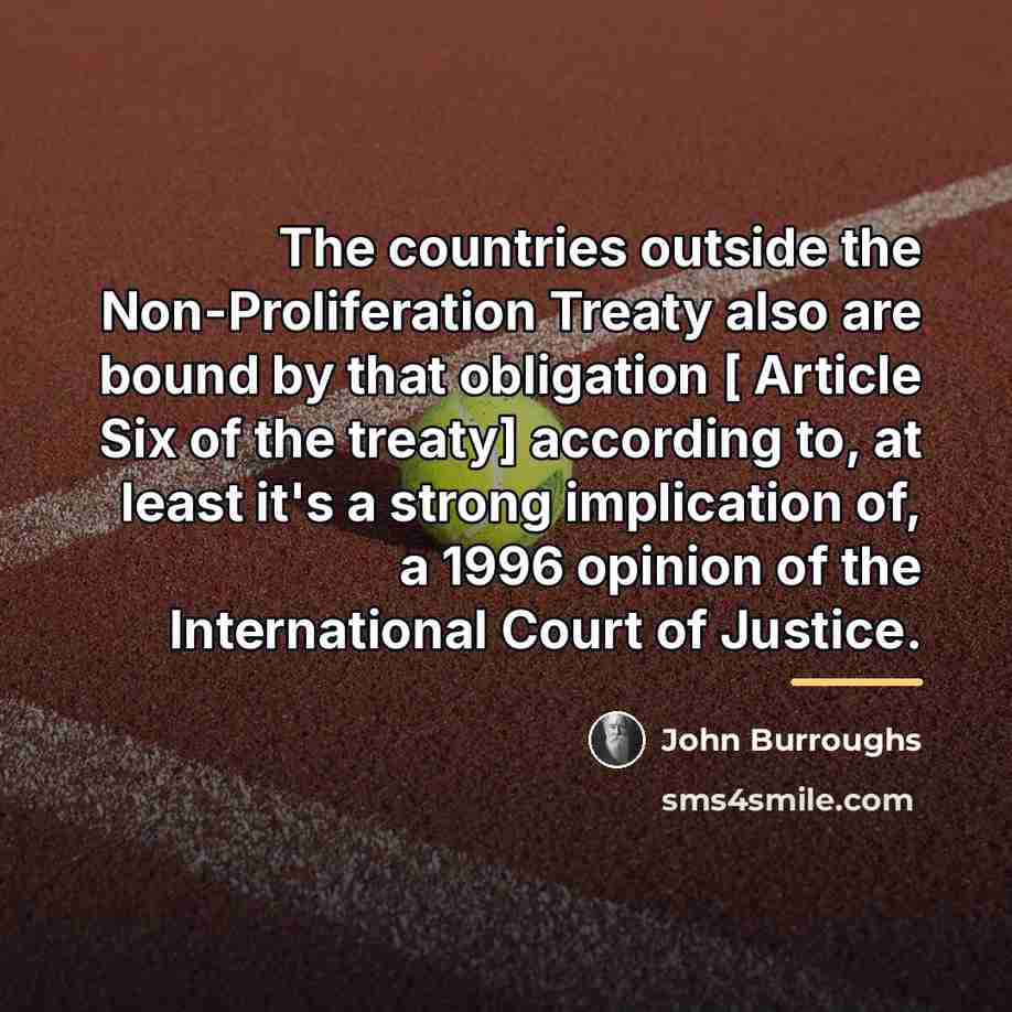 “The countries outside the Non-Proliferation Treaty also are bound by…” quote by John Burroughs