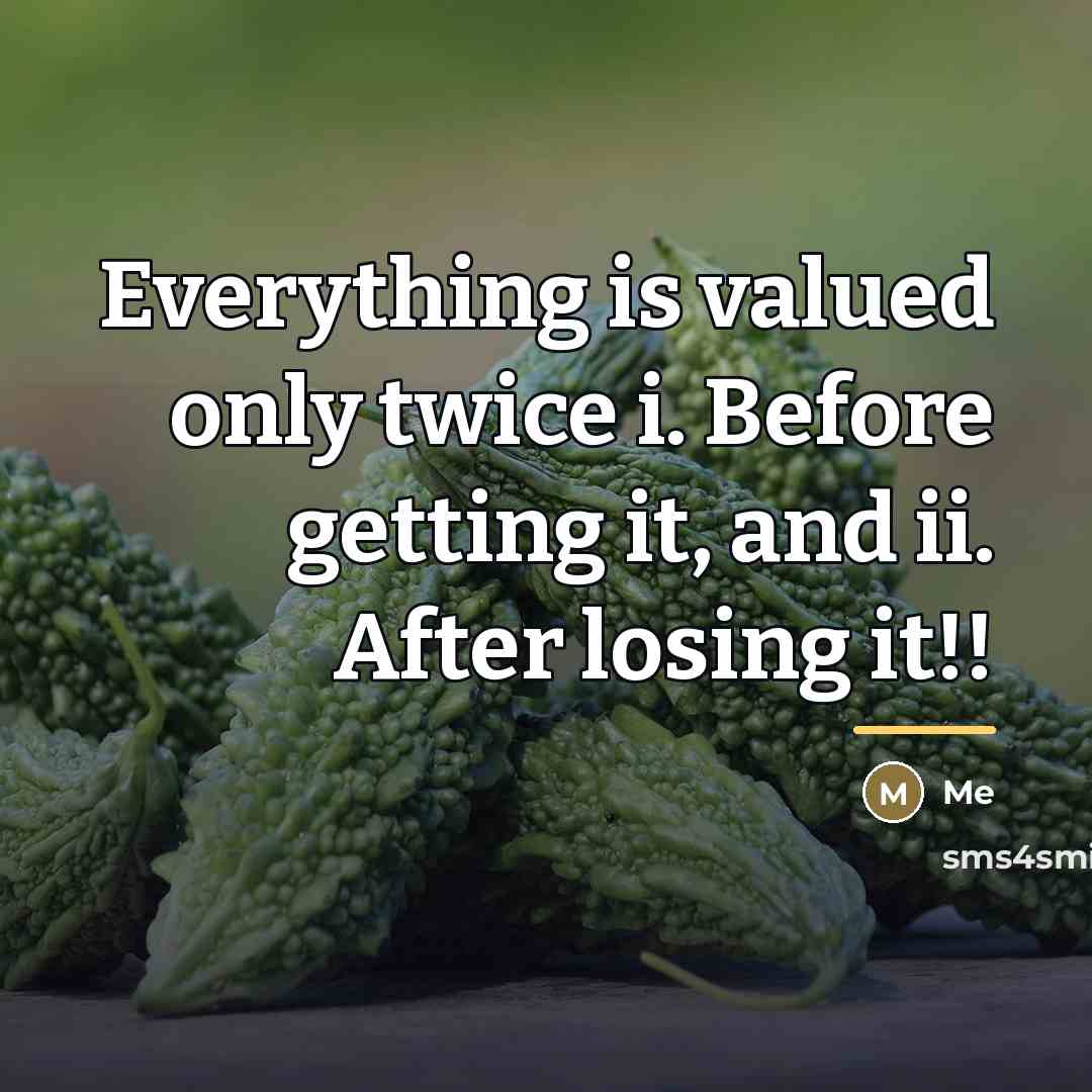 “Everything is valued only twice i. Before getting it, and…” quote by Me