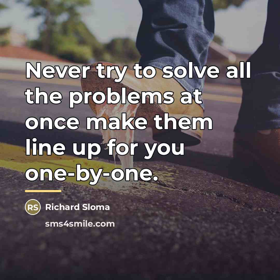 “Never try to solve all the problems at once make…” quote by Richard Sloma