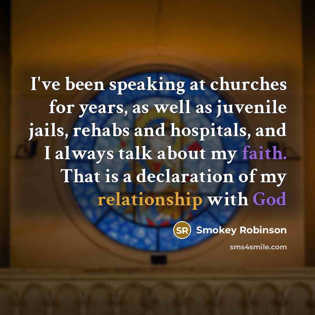 “I've been speaking at churches for years, as well as…” quote by Smokey Robinson