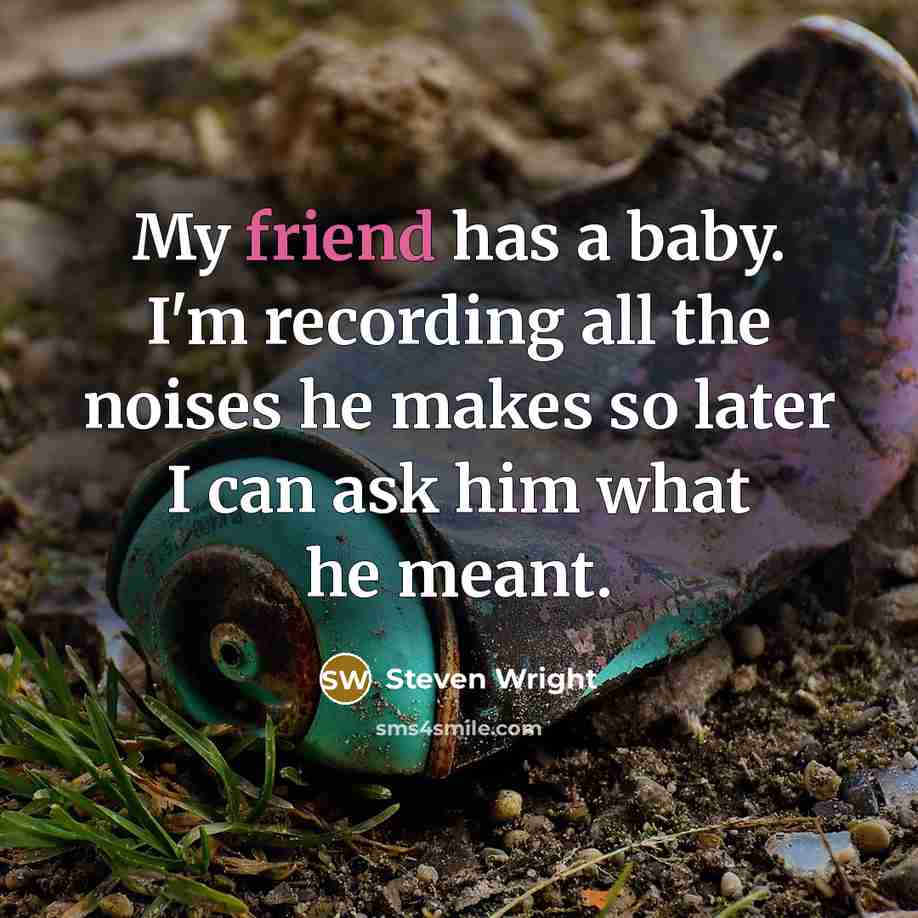 “My friend has a baby. I'm recording all the noises…” quote by Steven Wright