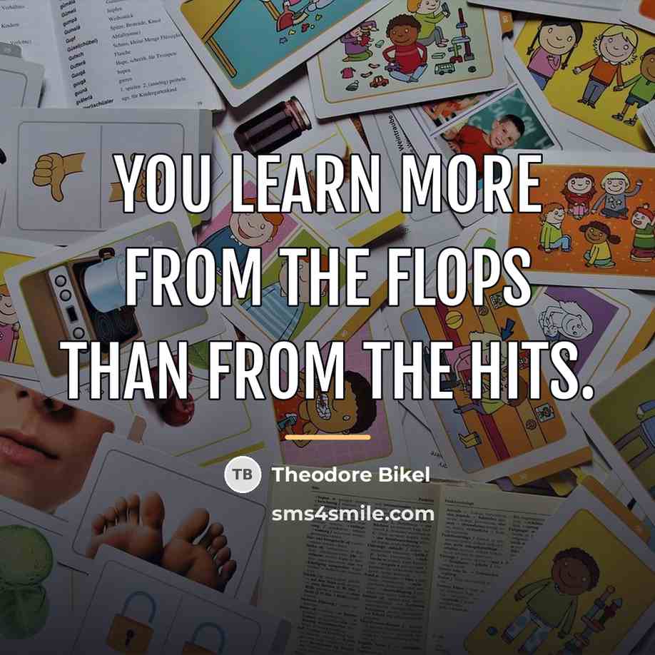 “You learn more from the flops than from the hits.…” quote by Theodore Bikel