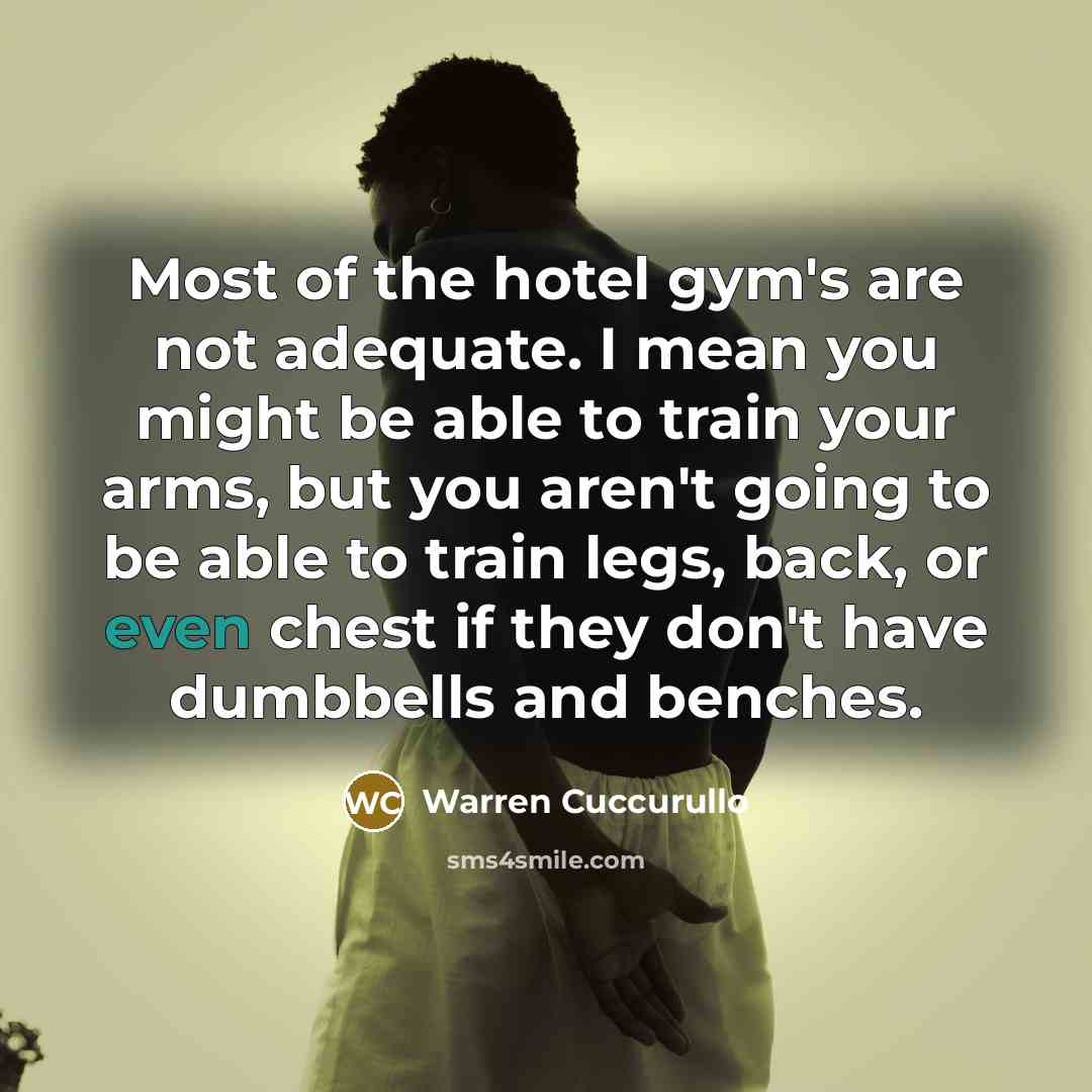 “Most of the hotel gym's are not adequate. I mean…” quote by Warren Cuccurullo