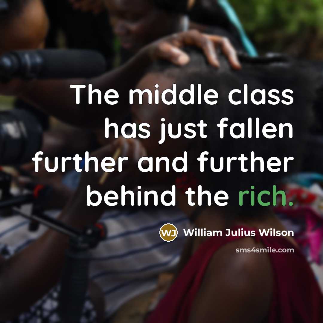 “The middle class has just fallen further and further behind…” quote by William Julius Wilson