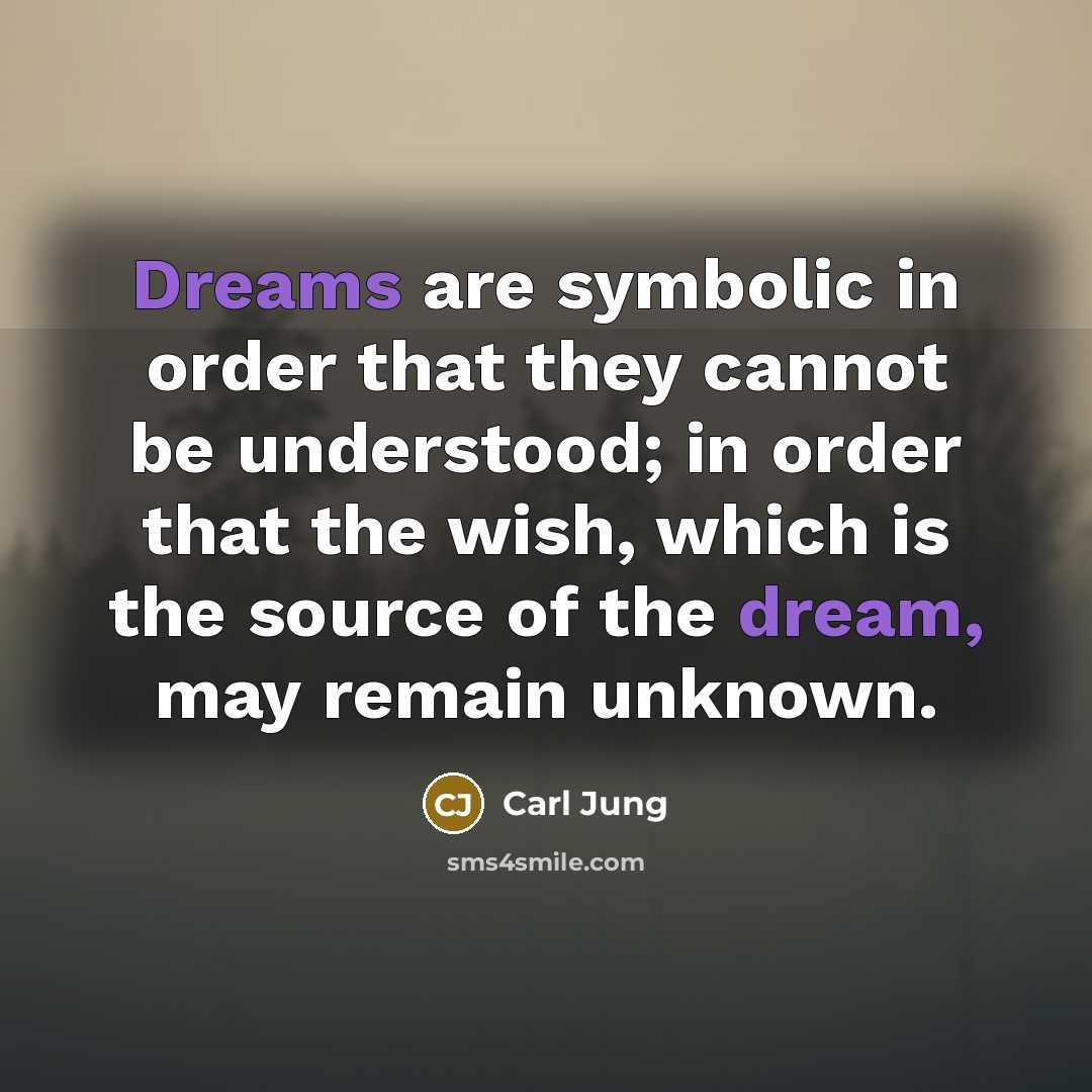“Dreams are symbolic in order that they cannot be understood;…” quote by Carl Jung