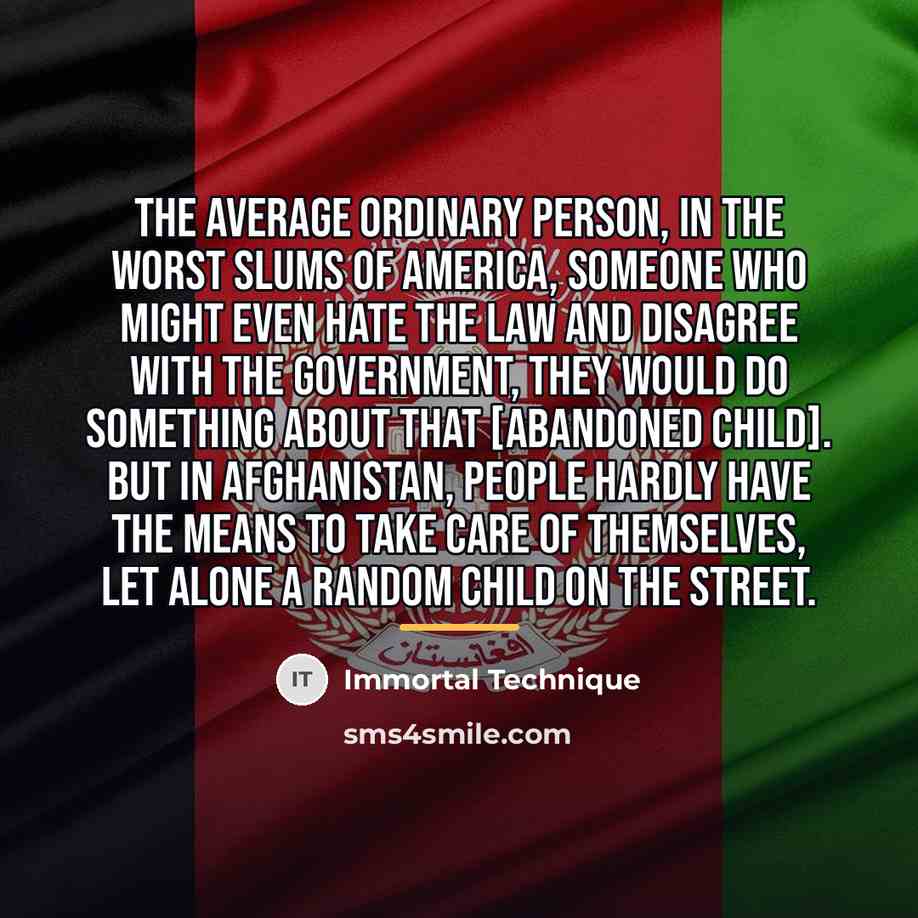 “The average ordinary person, in the worst slums of America,…” quote by Immortal Technique