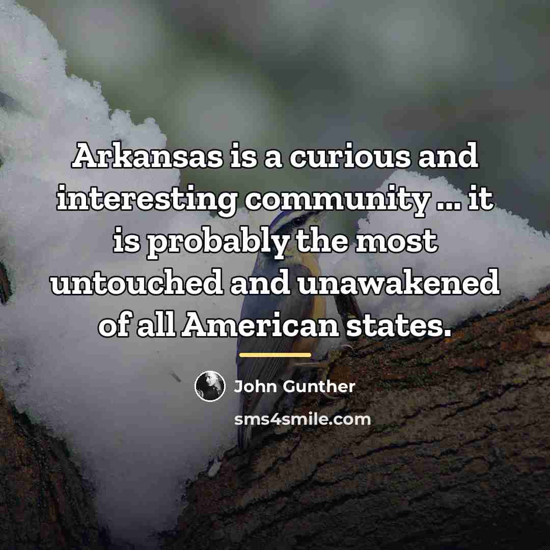 “Arkansas is a curious and interesting community ... it is…” quote by John Gunther