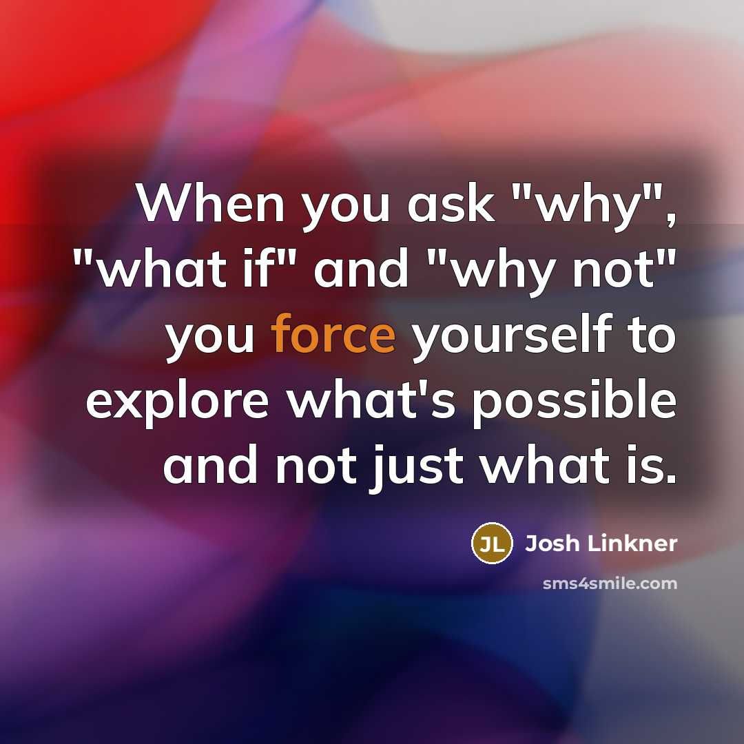 “When you ask "why", "what if" and "why not" you…” quote by Josh Linkner