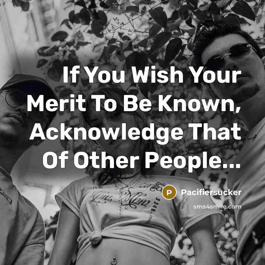 “If You Wish Your Merit To Be Known, Acknowledge That…” quote by Pacifiersucker