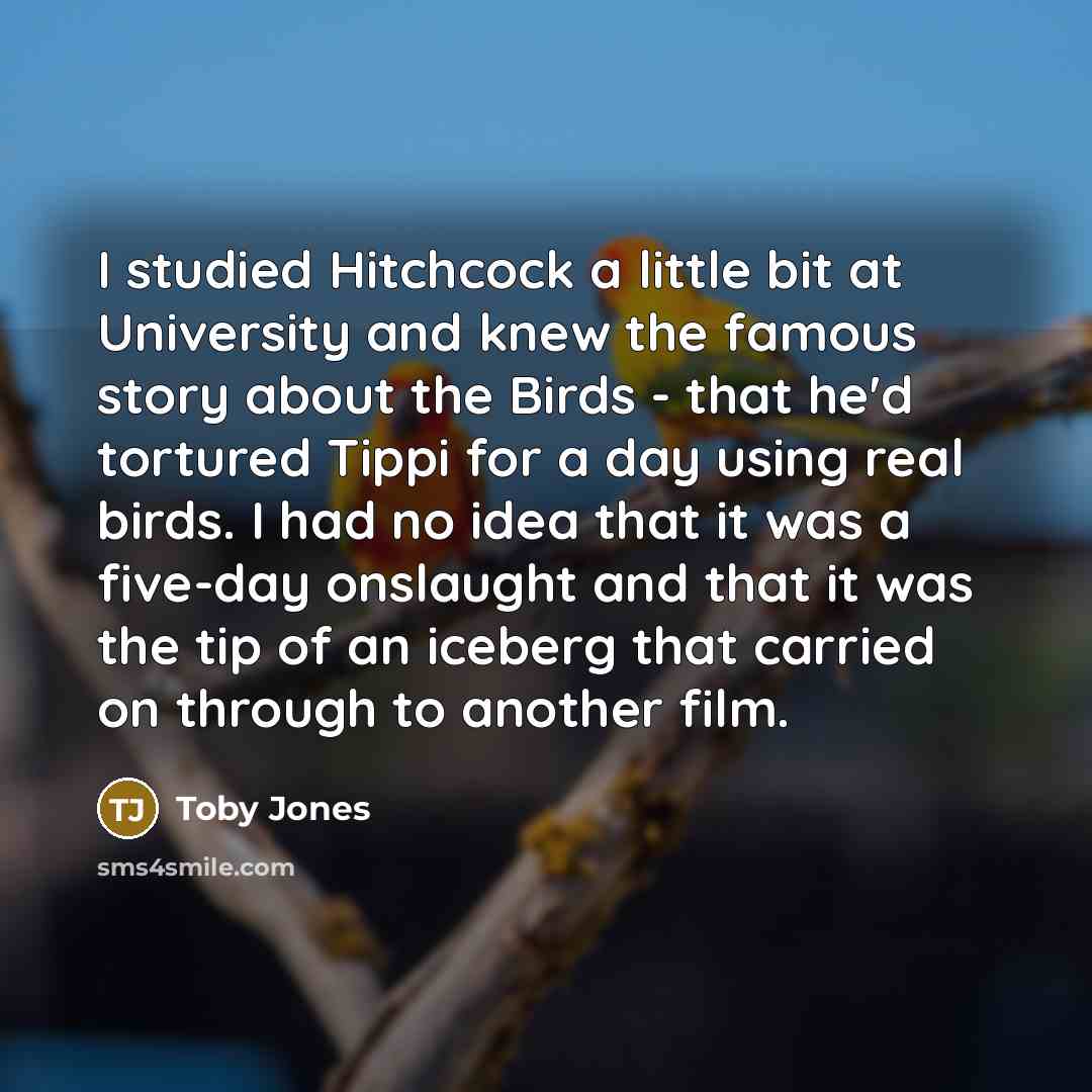 “I studied Hitchcock a little bit at University and knew…” quote by Toby Jones