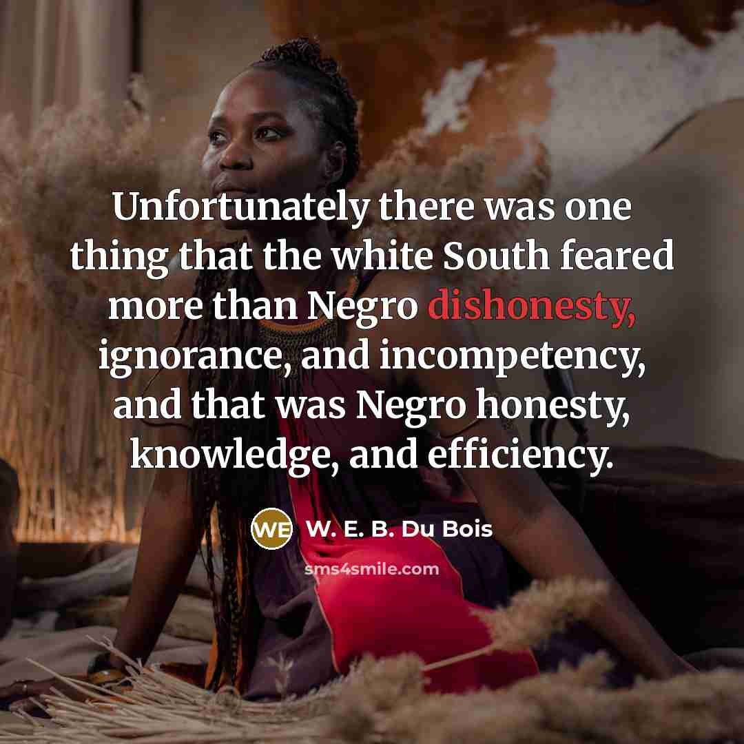 “Unfortunately there was one thing that the white South feared…” quote by W. E. B. Du Bois