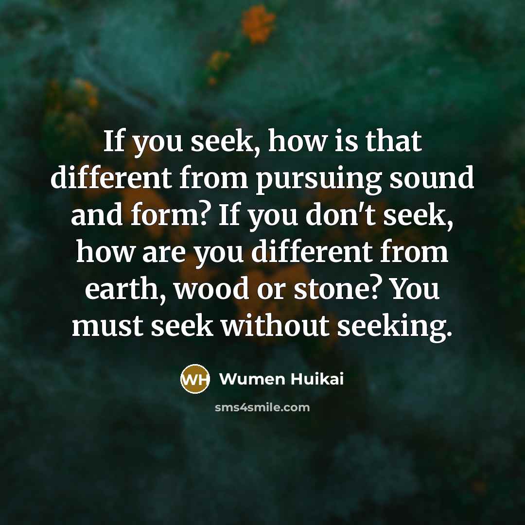 “If you seek, how is that different from pursuing sound…” quote by Wumen Huikai