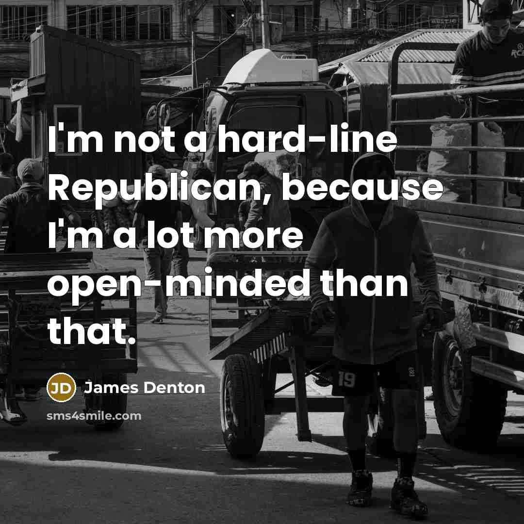 “I'm not a hard-line Republican, because I'm a lot more…” quote by James Denton