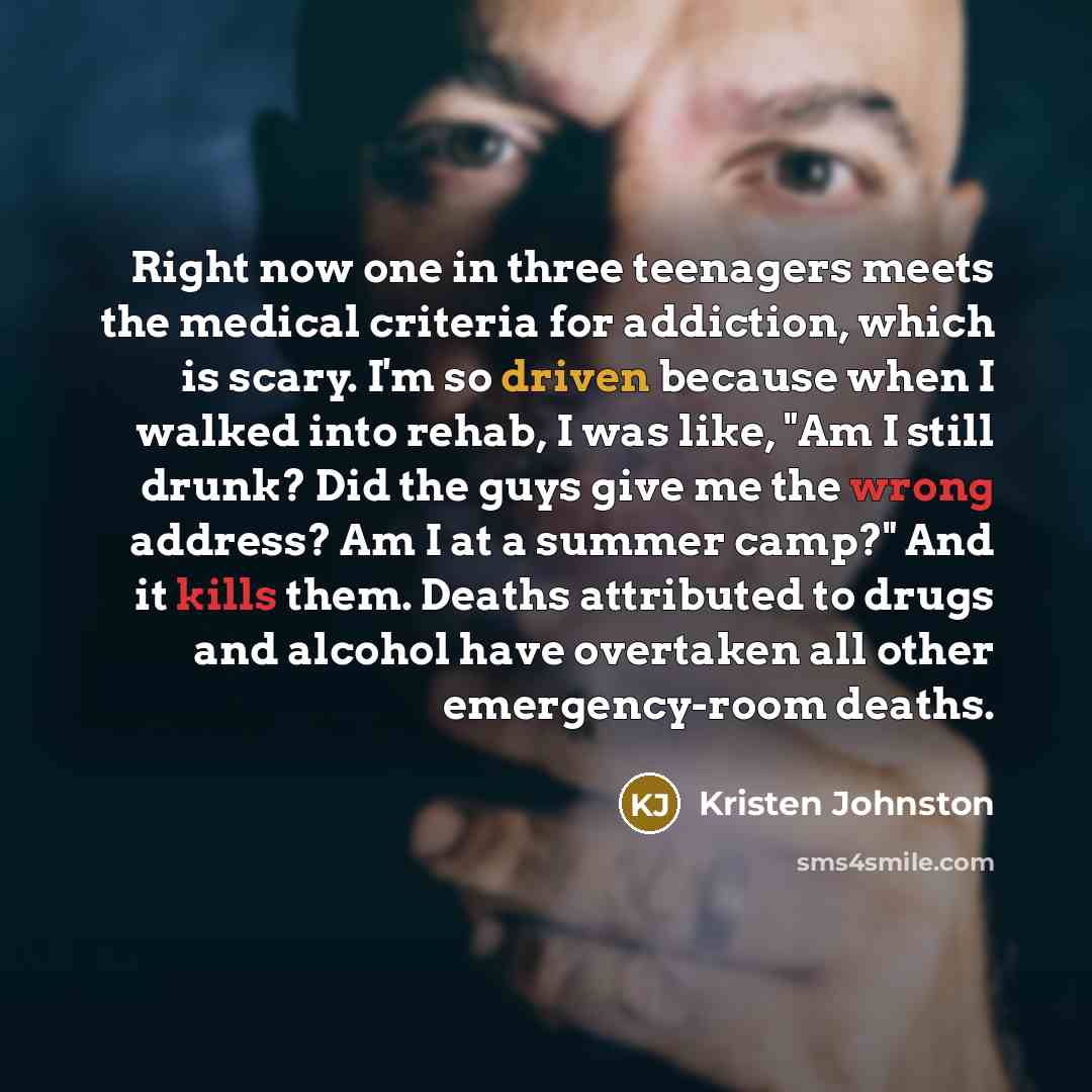 “Right now one in three teenagers meets the medical criteria…” quote by Kristen Johnston