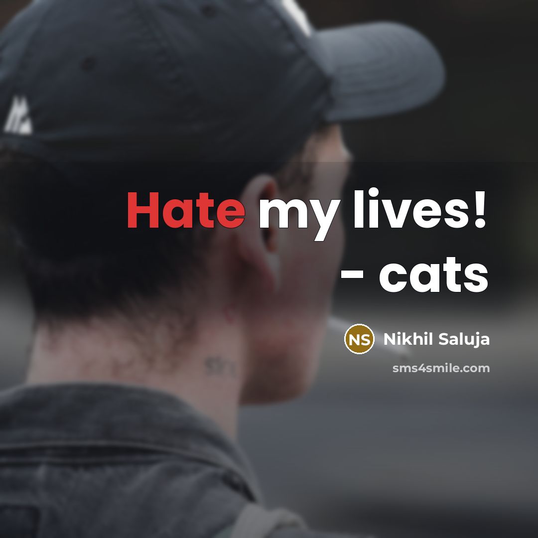 “Hate my lives! - cats…” quote by Nikhil Saluja
