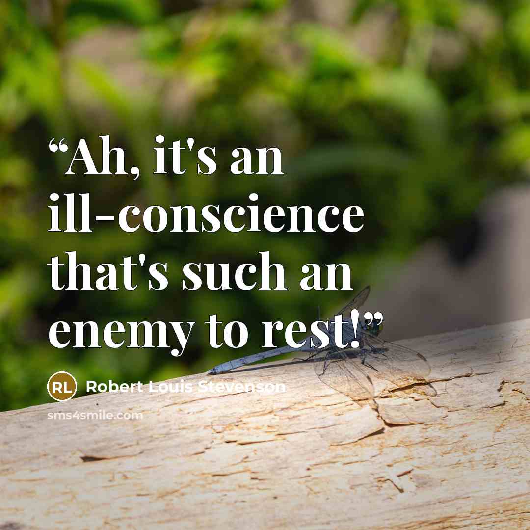 “Ah, it's an ill-conscience that's such an enemy to rest!” quote by Robert Louis Stevenson