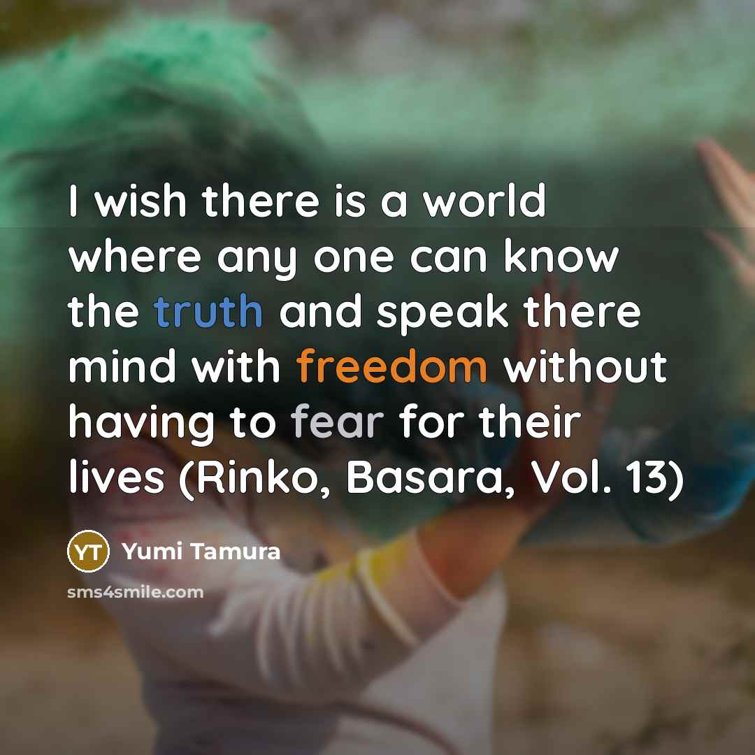 “I wish there is a world where any one can…” quote by Yumi Tamura