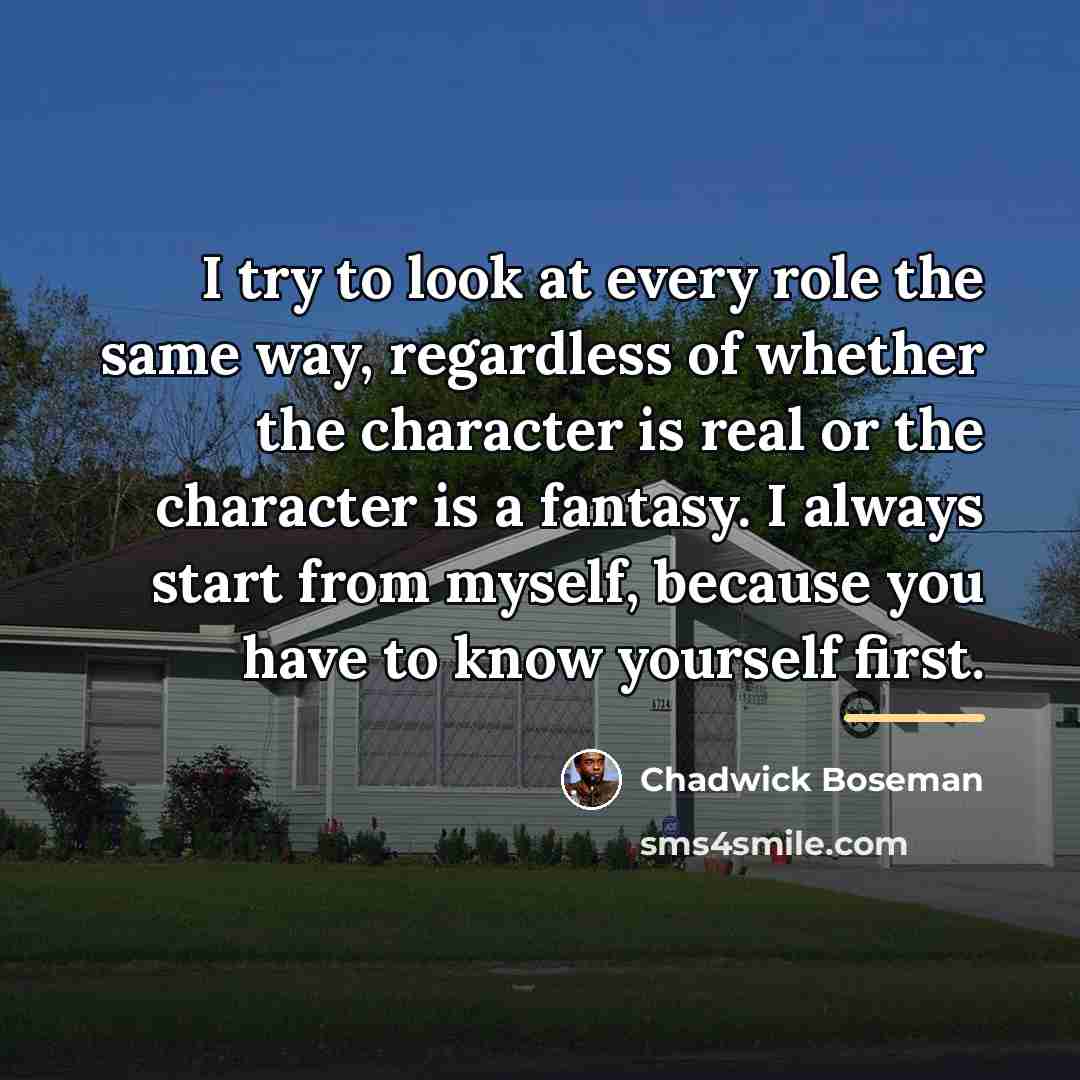 “I try to look at every role the same way,…” quote by Chadwick Boseman