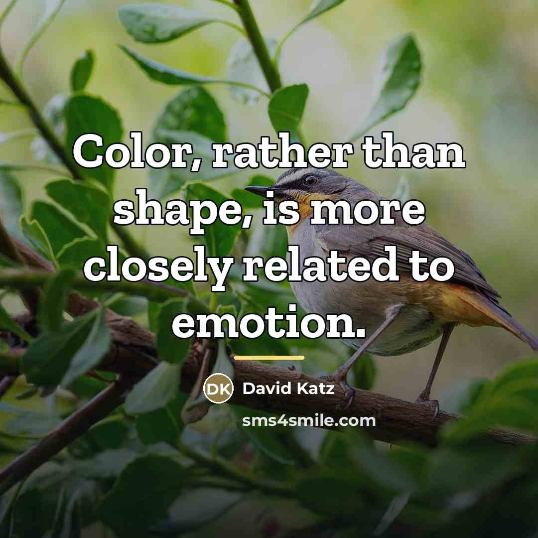 “Color, rather than shape, is more closely related to emotion.…” quote by David Katz
