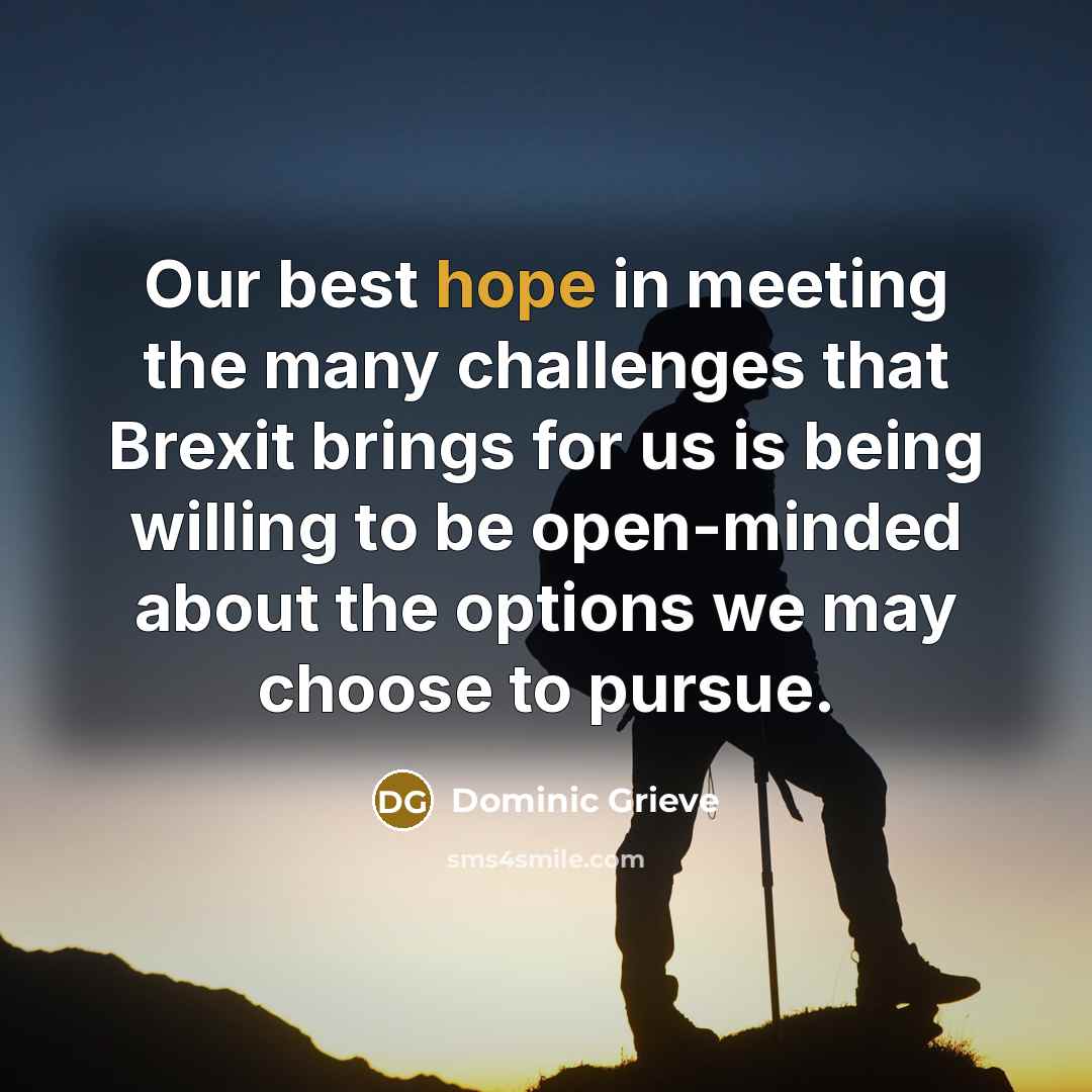 “Our best hope in meeting the many challenges that Brexit…” quote by Dominic Grieve