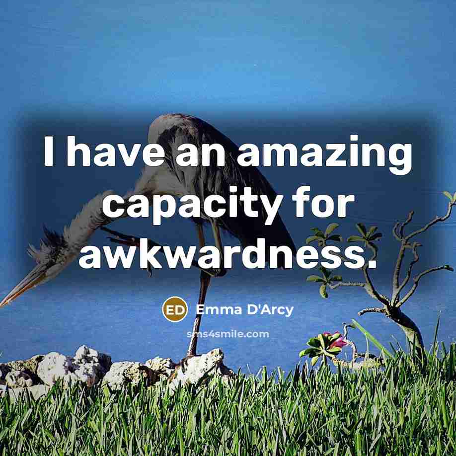 “I have an amazing capacity for awkwardness.…” quote by Emma D'Arcy