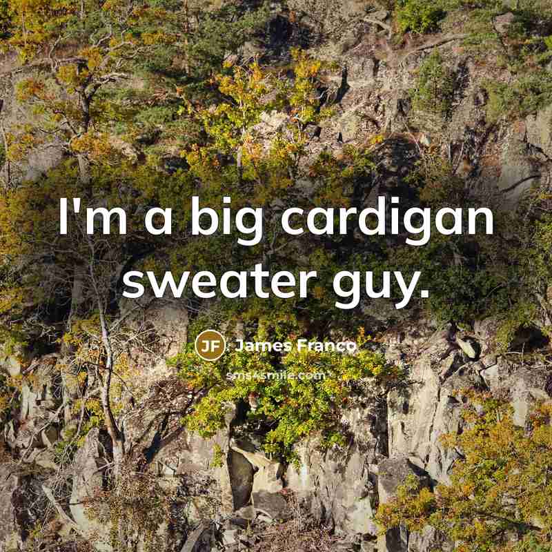 “I'm a big cardigan sweater guy.…” quote by James Franco