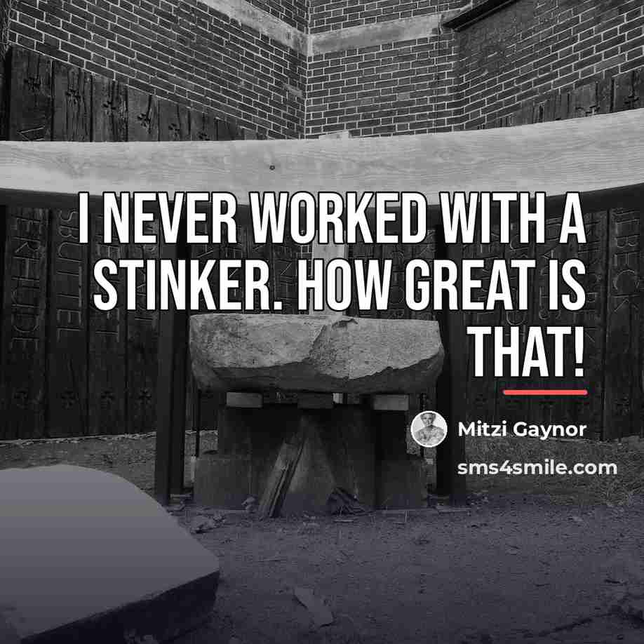 “I never worked with a stinker. How great is that!…” quote by Mitzi Gaynor