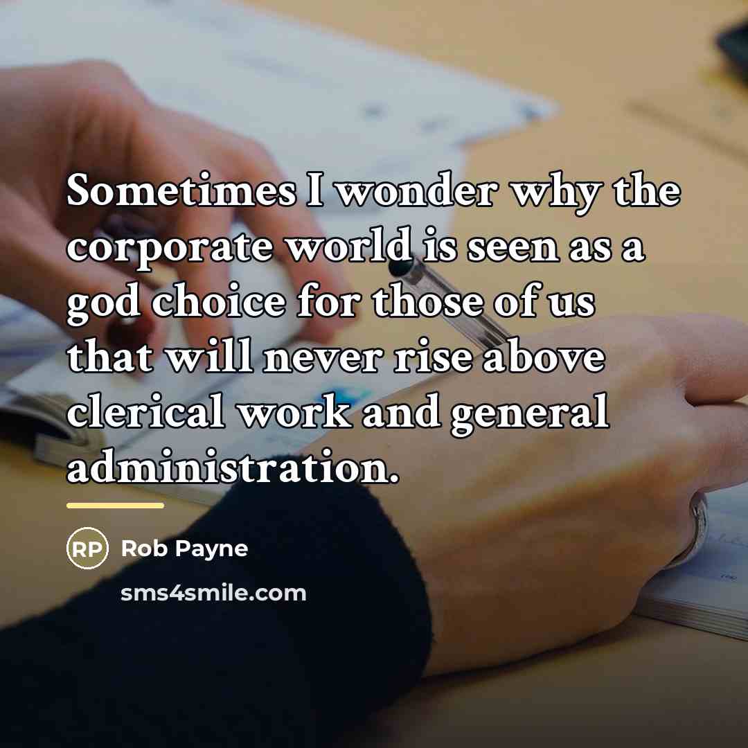 “Sometimes I wonder why the corporate world is seen as…” quote by Rob Payne