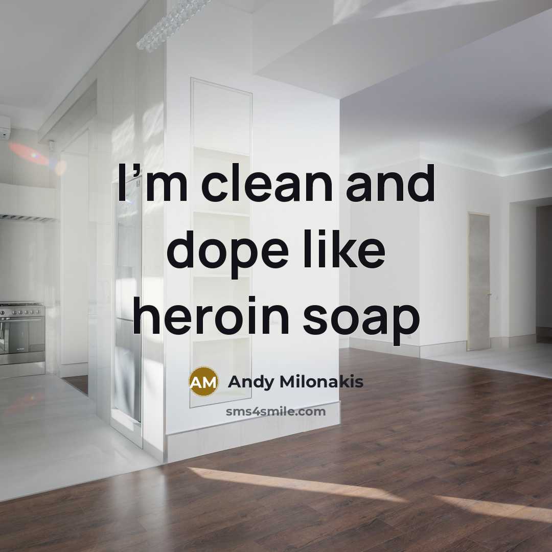 “I'm clean and dope like heroin soap…” quote by Andy Milonakis