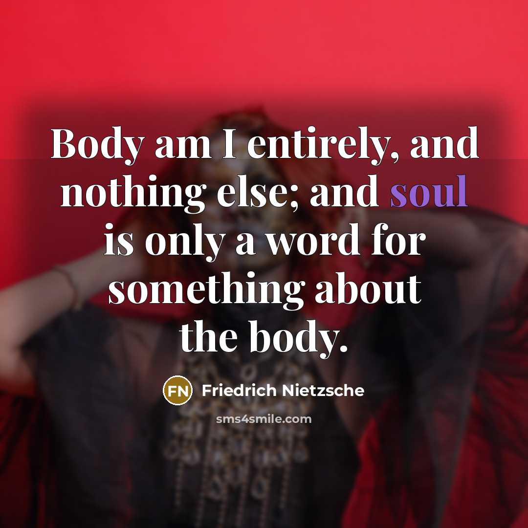 “Body am I entirely, and nothing else; and soul is…” quote by Friedrich Nietzsche