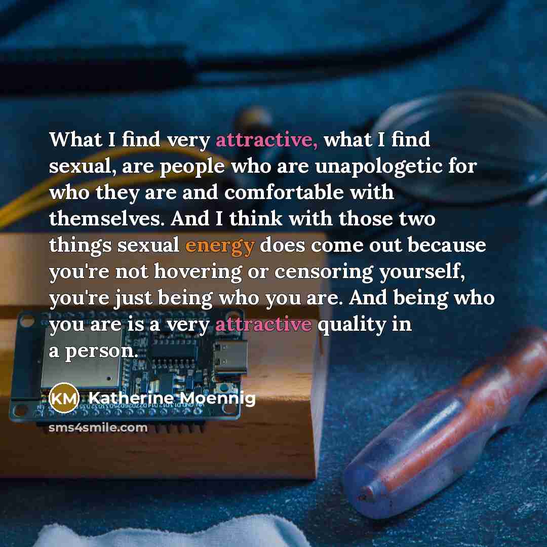 “What I find very attractive, what I find sexual, are…” quote by Katherine Moennig