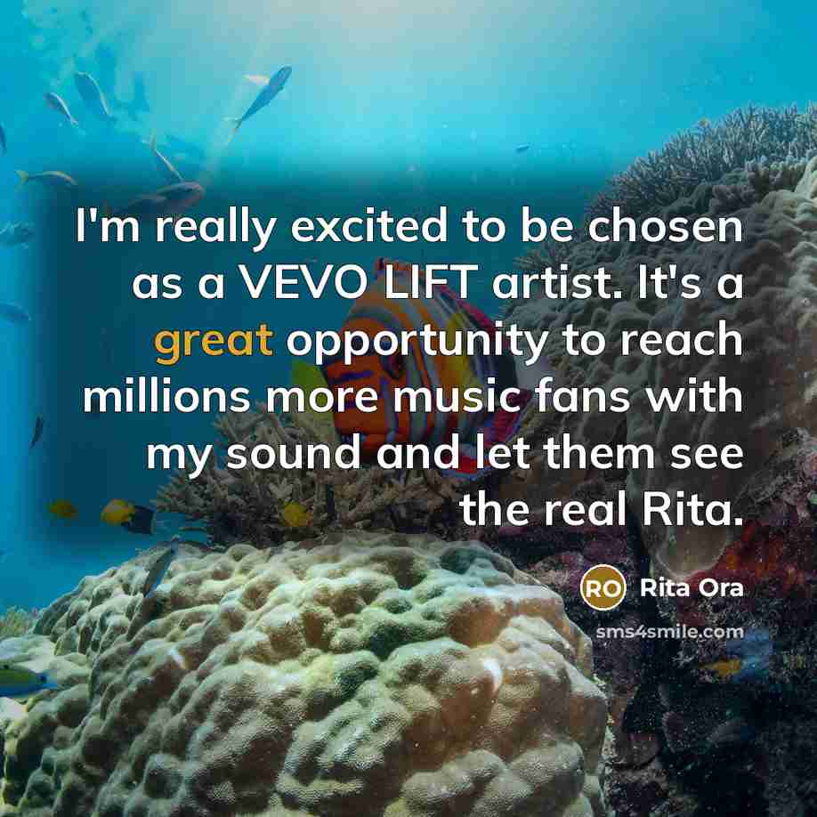 “I'm really excited to be chosen as a VEVO LIFT…” quote by Rita Ora
