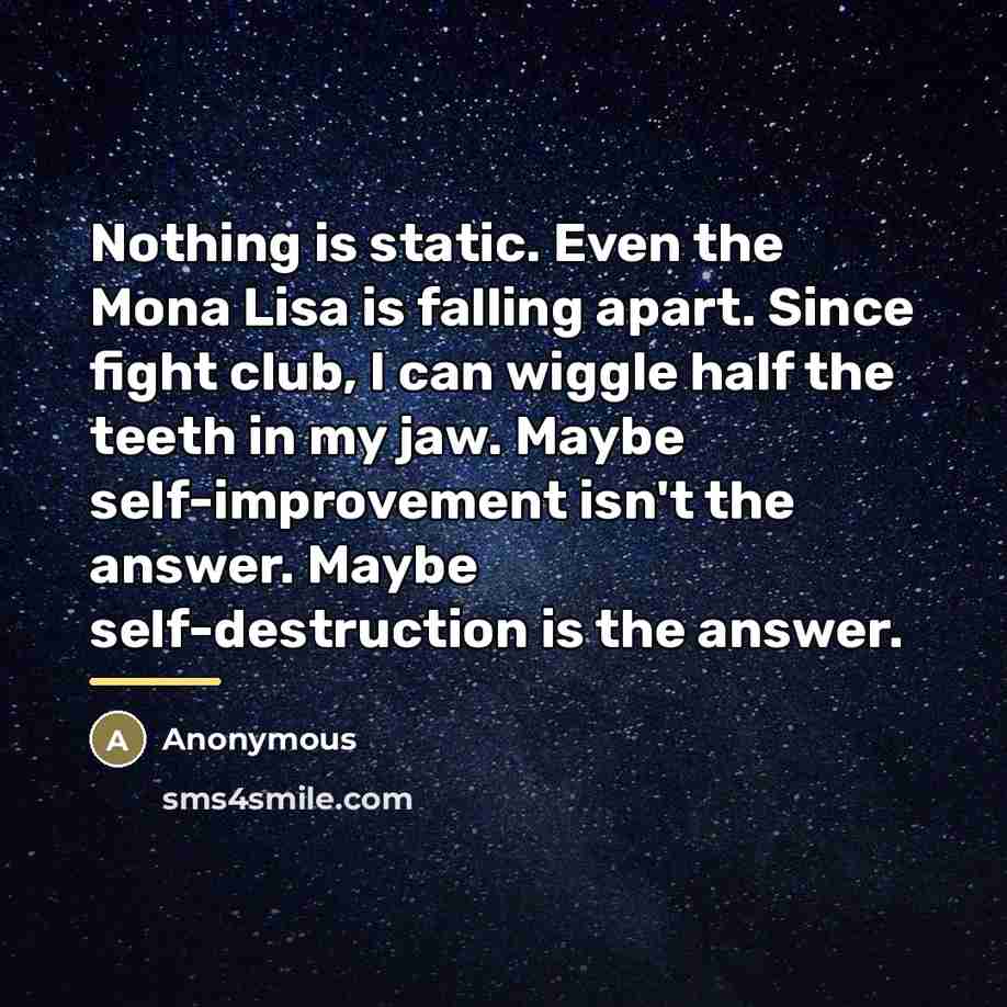 “Nothing is static. Even the Mona Lisa is falling apart.…” quote by Anonymous