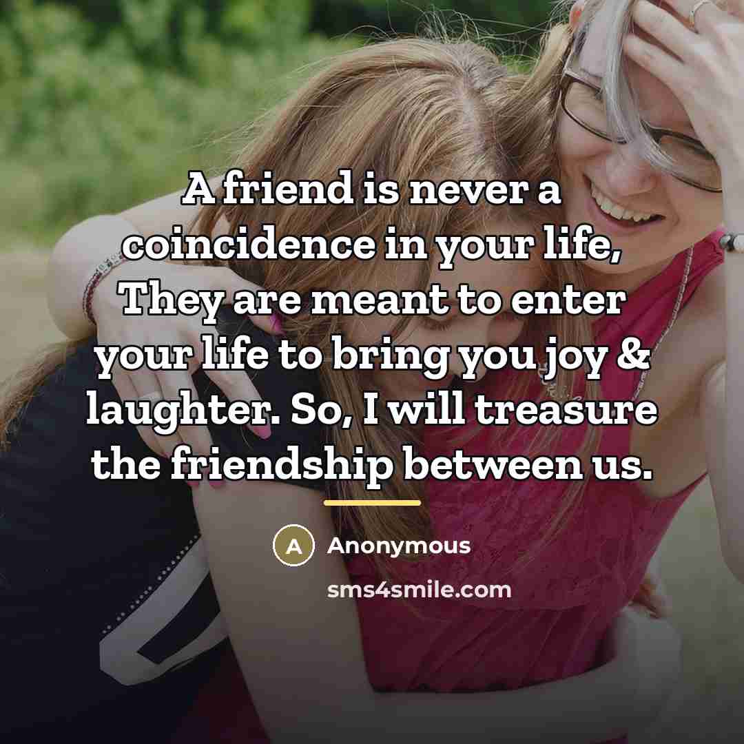 “A friend is never a coincidence in your life, They…” quote by Anonymous