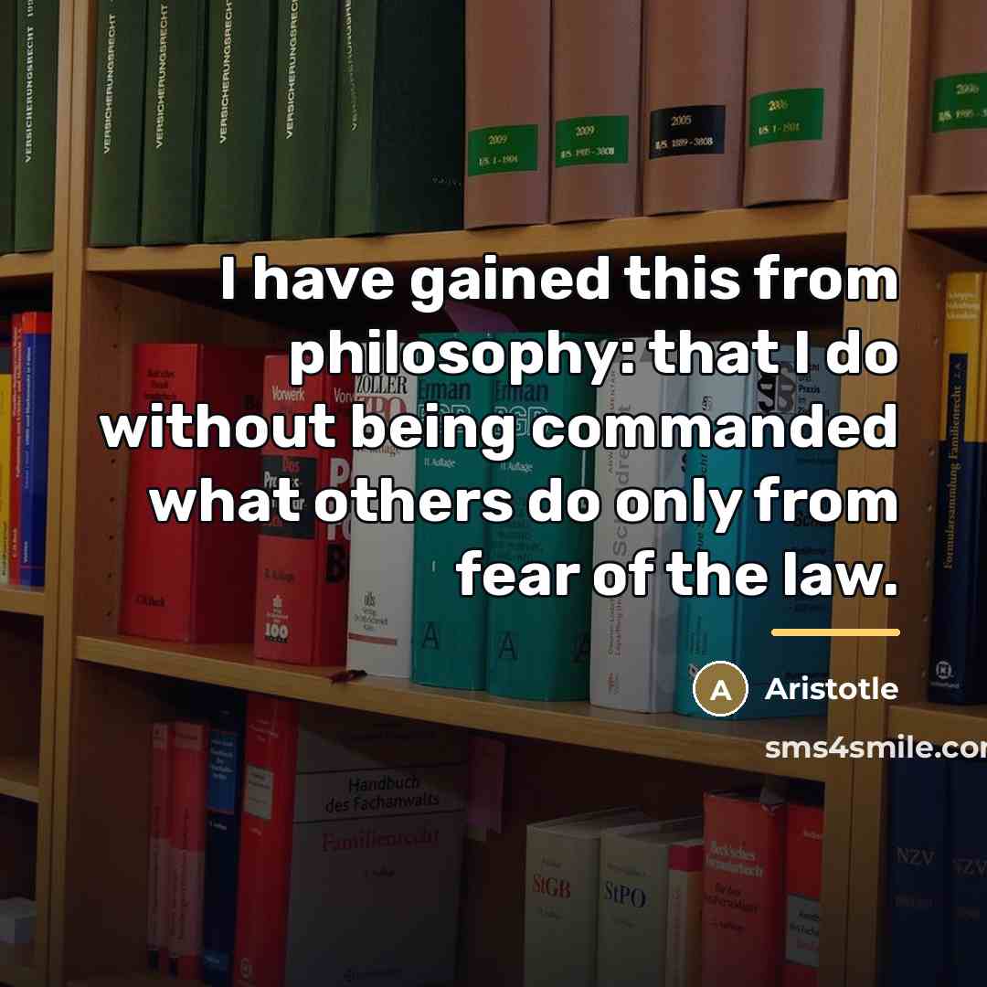 “I have gained this from philosophy: that I do without…” quote by Aristotle