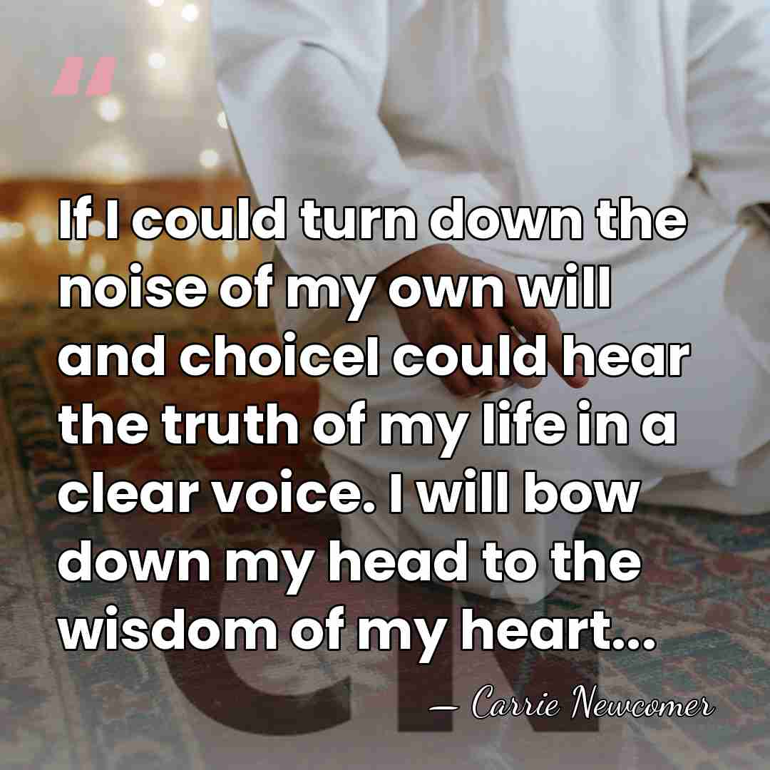 If I could turn down the noise of my own will and&hellip; - Carrie Newcomer
