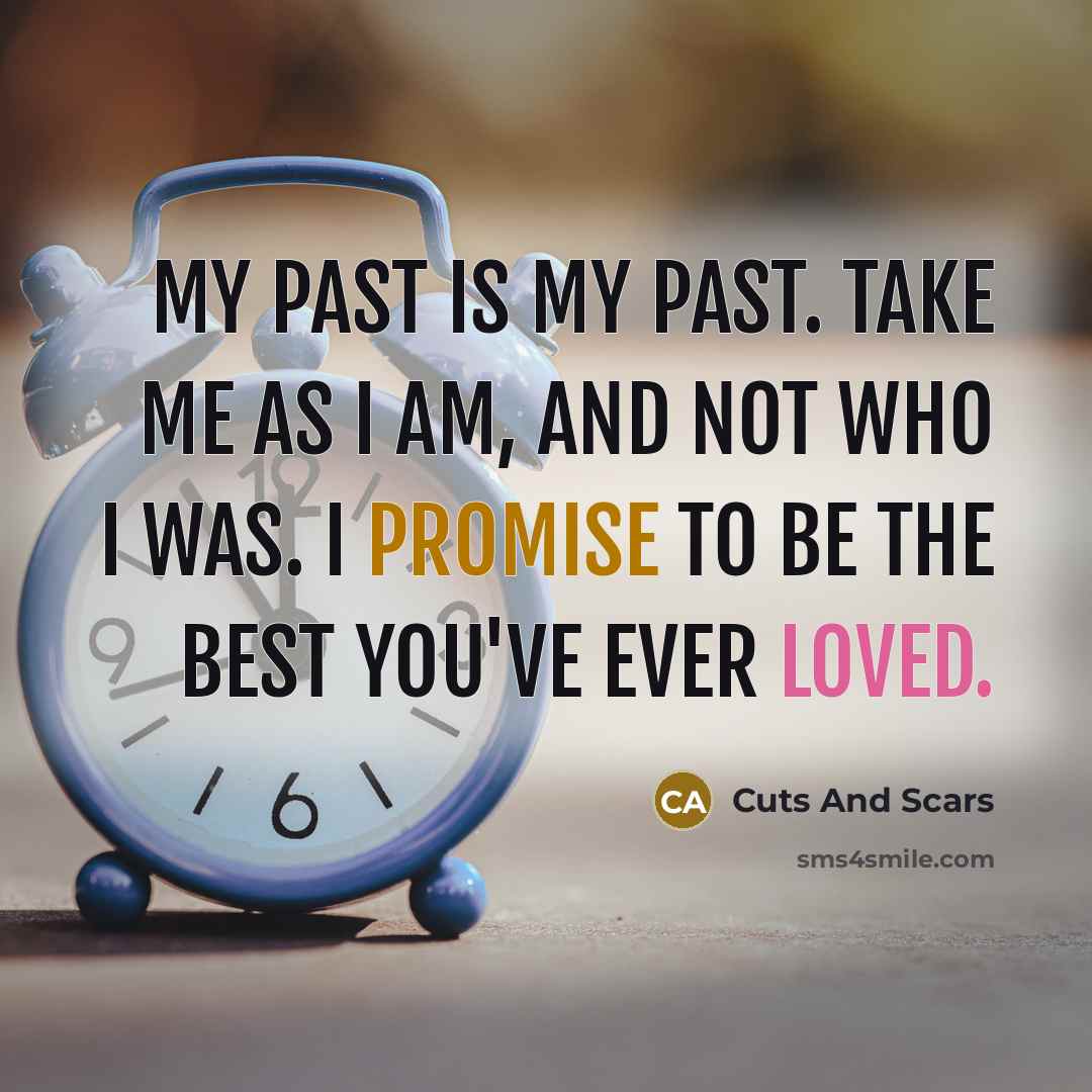 “My past is my past. take me as I am,…” quote by Cuts And Scars