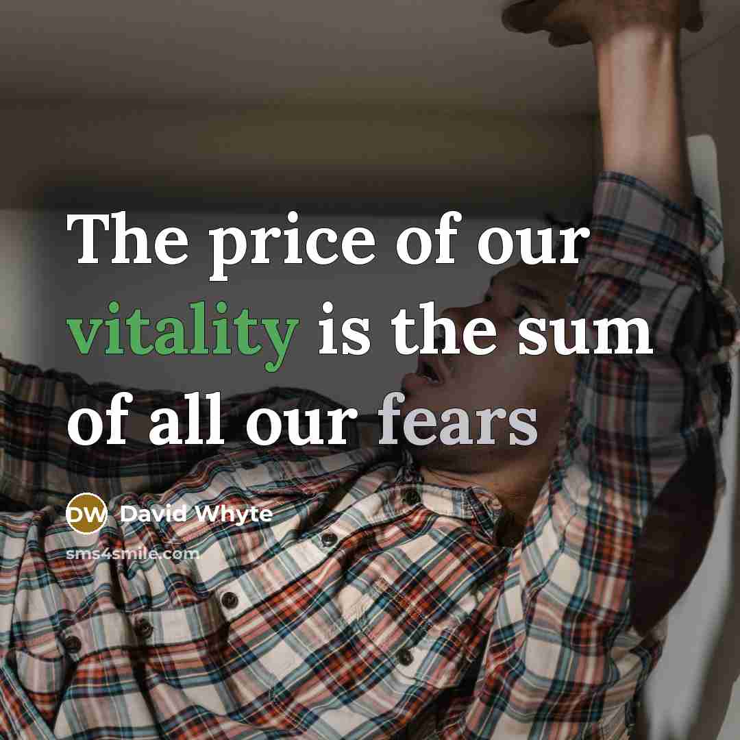 “The price of our vitality is the sum of all…” quote by David Whyte