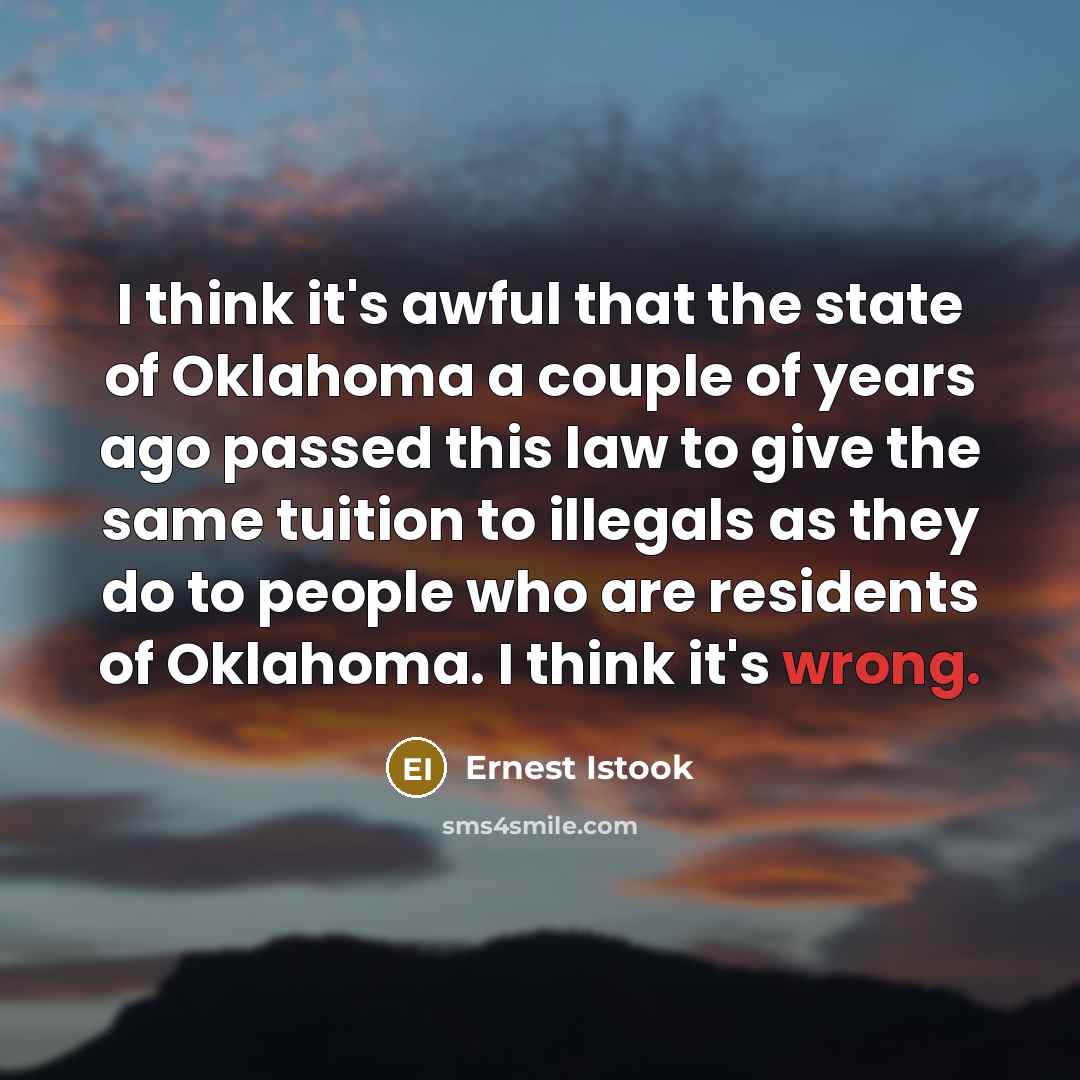 “I think it's awful that the state of Oklahoma a…” quote by Ernest Istook