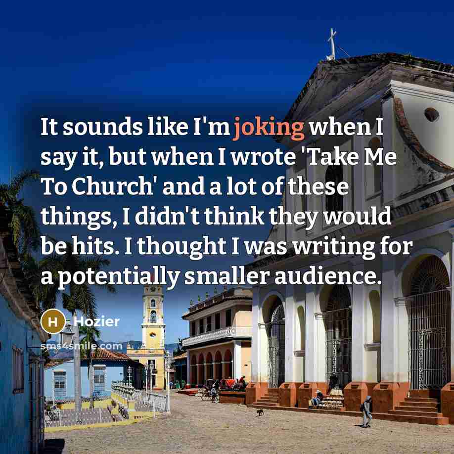 “It sounds like I'm joking when I say it, but…” quote by Hozier
