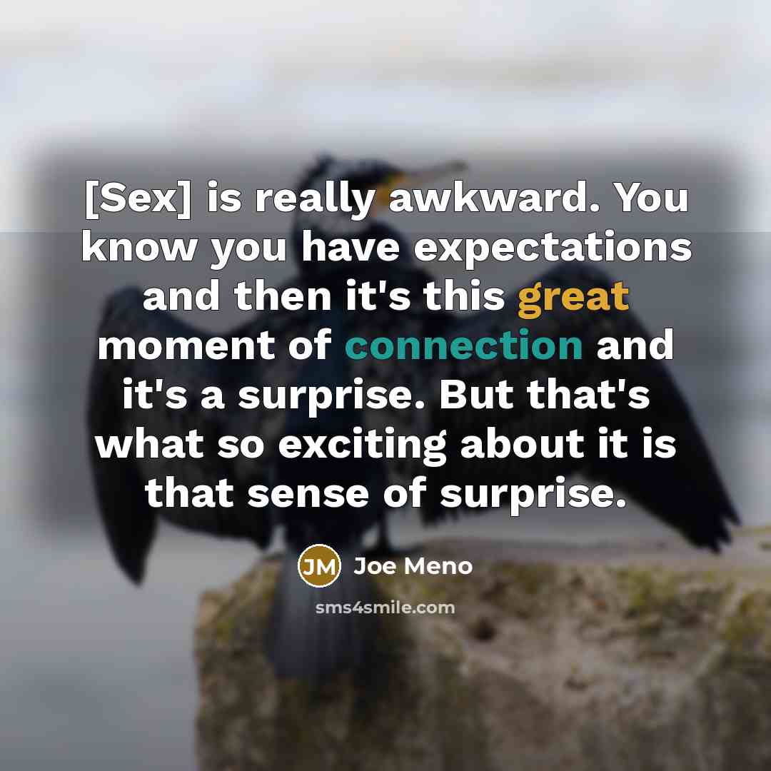 “[Sex] is really awkward. You know you have expectations and…” quote by Joe Meno