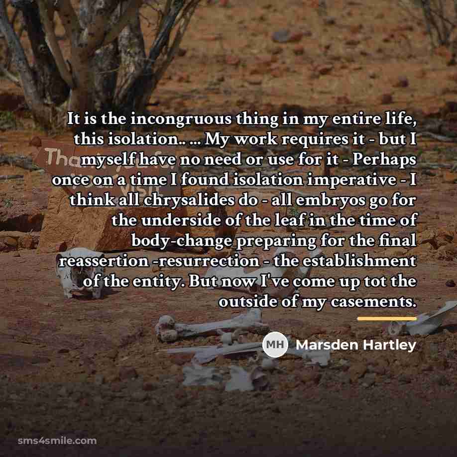 “It is the incongruous thing in my entire life, this…” quote by Marsden Hartley
