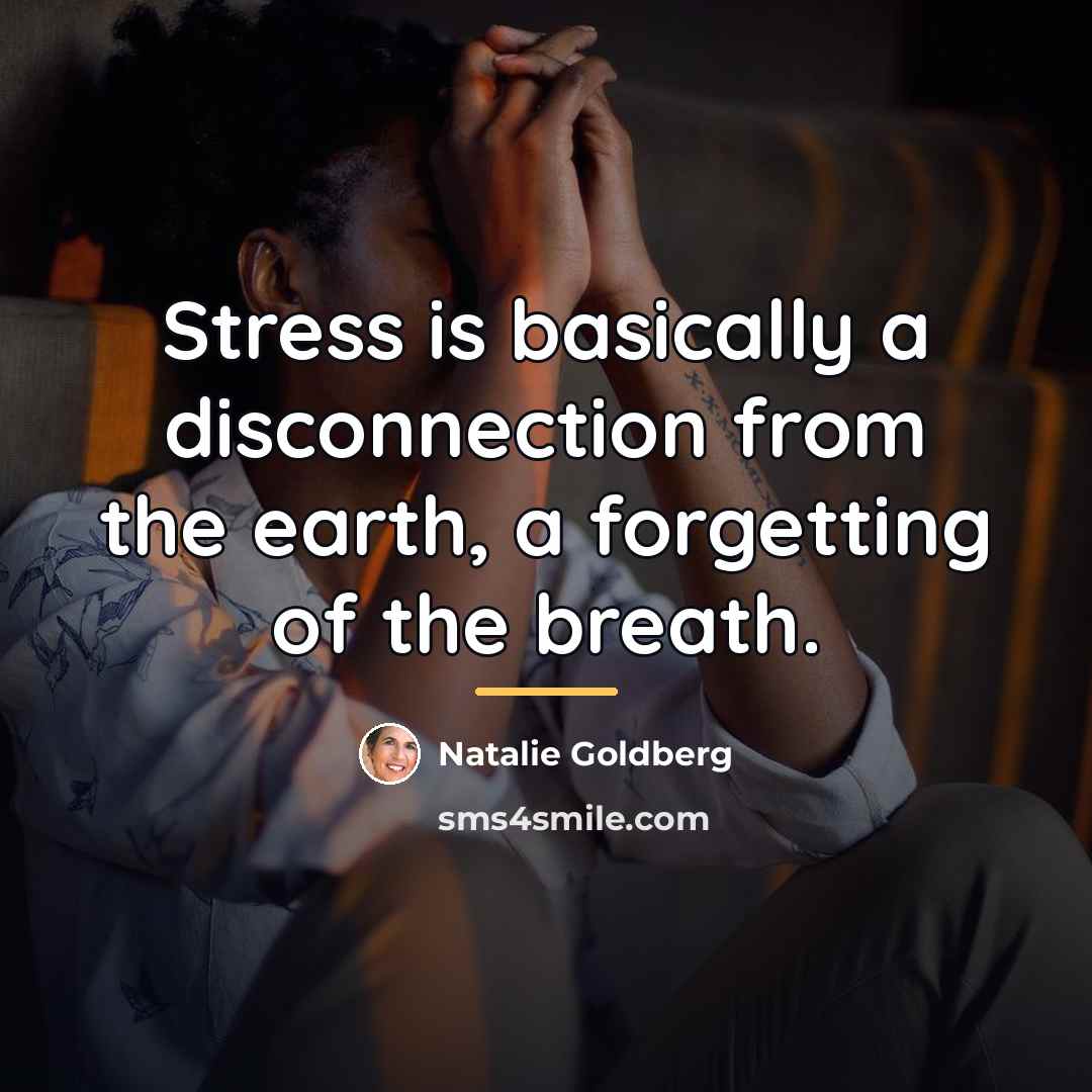 “Stress is basically a disconnection from the earth, a forgetting…” quote by Natalie Goldberg