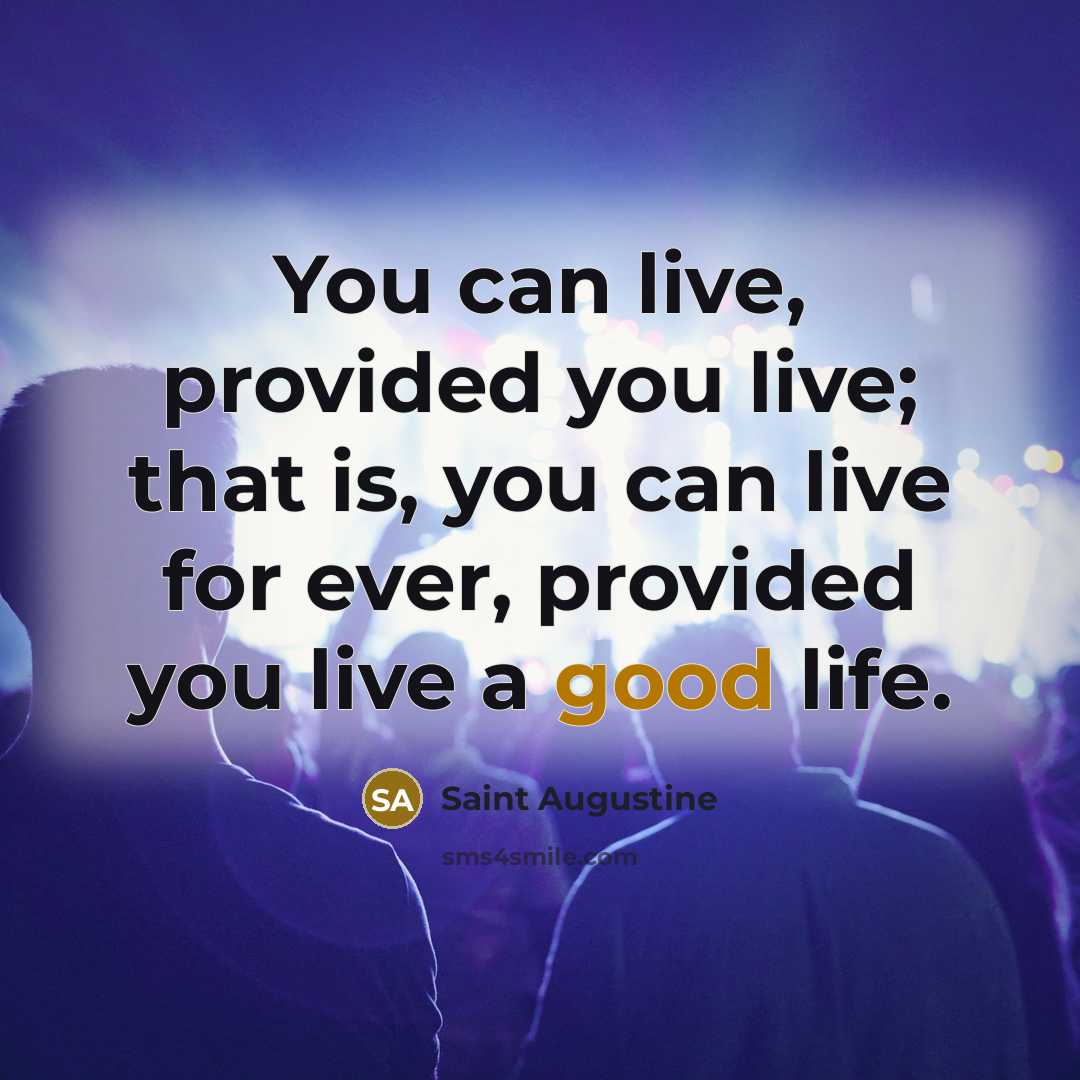 “You can live, provided you live; that is, you can…” quote by Saint Augustine