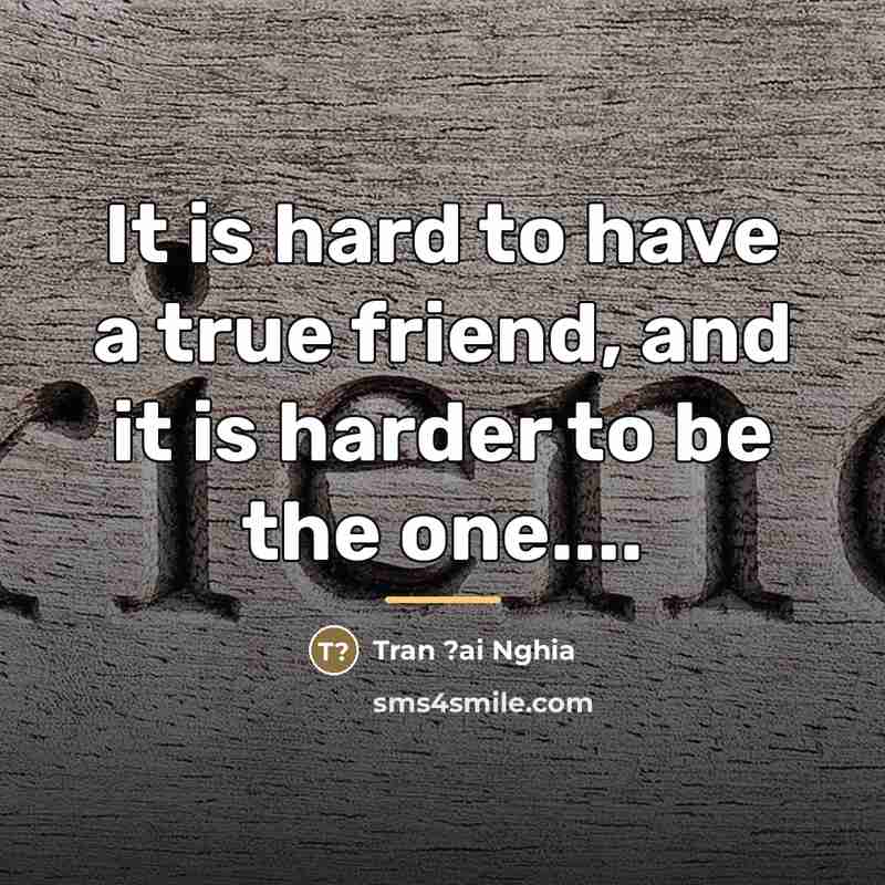 “It is hard to have a true friend, and it…” quote by Tran ?ai Nghia