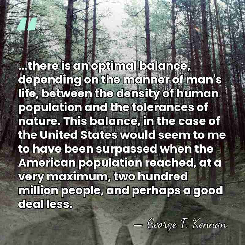...there is an optimal balance, depending on the manner of man's life,&hellip; - George F. Kennan