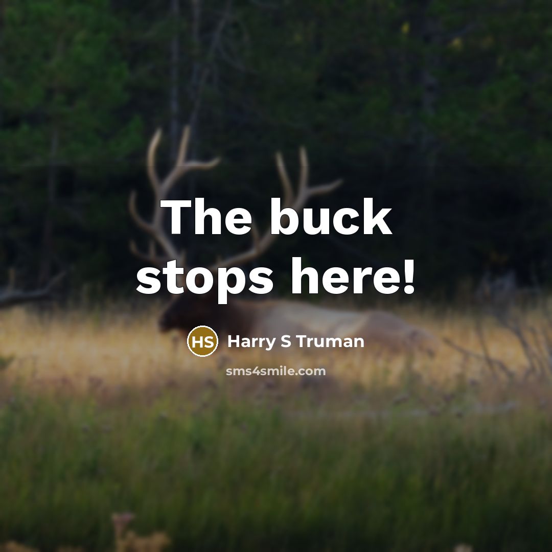 “The buck stops here!…” quote by Harry S Truman